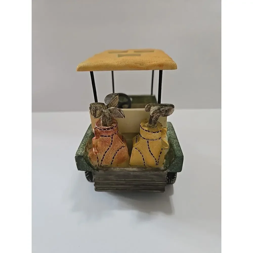 Vintage Ceramic Golf Cart Toothbrush Holder